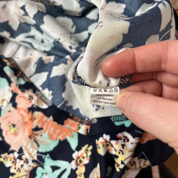 Nuggles skirt set women’s XL blue pink floral print long sleeve peplum blouse - Picture 7 of 11